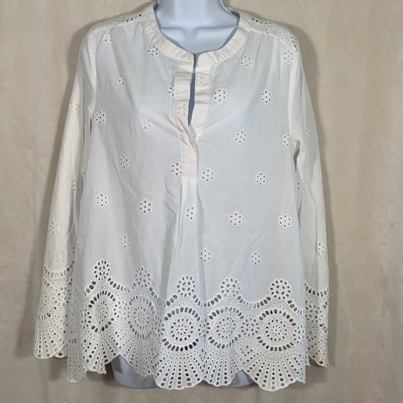 Dolce Cabo eyelet long sleeve top. Size Small - Picture 1 of 7
